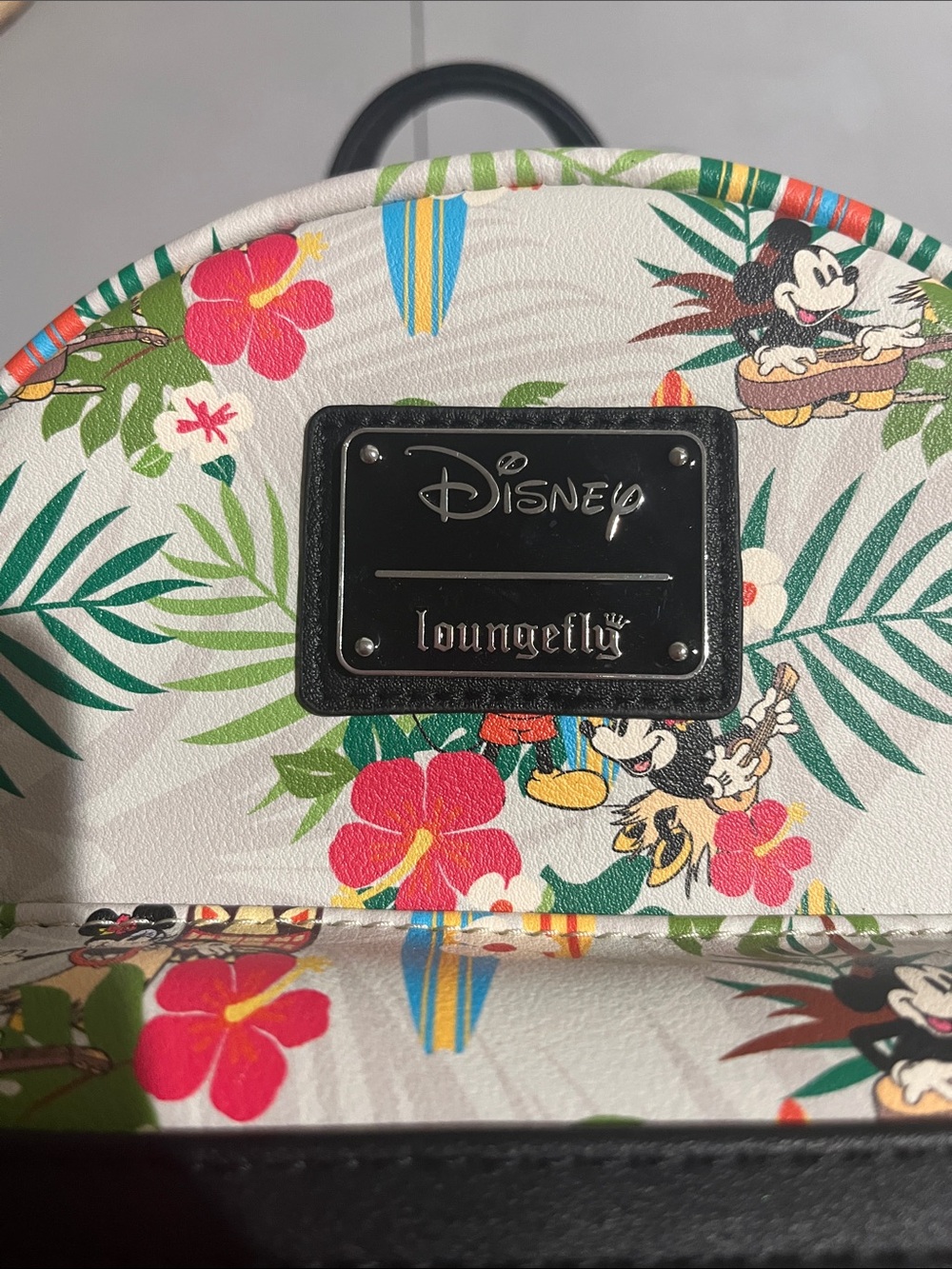 Loungefly White Tropical Mickey Surf Mini Backpack - Picture 2 of 11